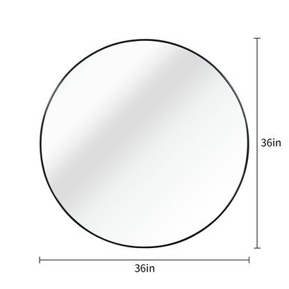 Start2Finish 36-inch round metal framed bathroom mirror, wall-mounted vanity mirror with sleek design and sturdy metal frame