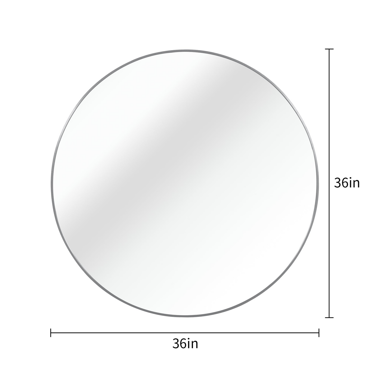Round metal framed bathroom mirror for wall, wall-mounted vanity mirror with 36-inch diameter from Start2Finish