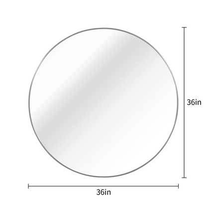 Round metal framed bathroom mirror for wall, wall-mounted vanity mirror with 36-inch diameter from Start2Finish
