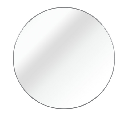 Start2Finish 36-inch round metal framed bathroom mirror, wall-mounted vanity mirror with sleek metal frame for bathroom wall decor
