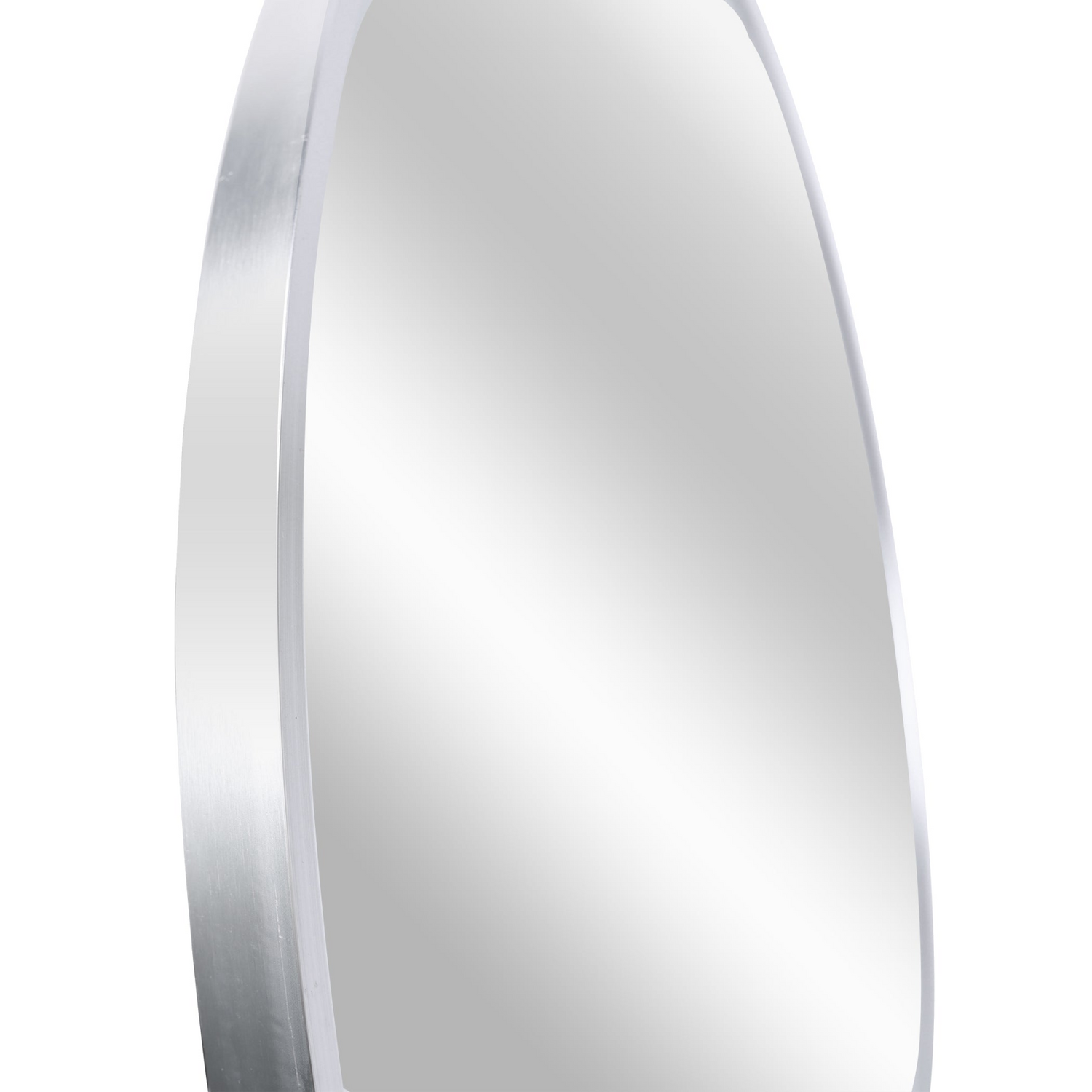 Start2Finish 36-inch round metal framed bathroom mirror with wall-mount, ideal for vanity and wall decor in modern bathrooms.