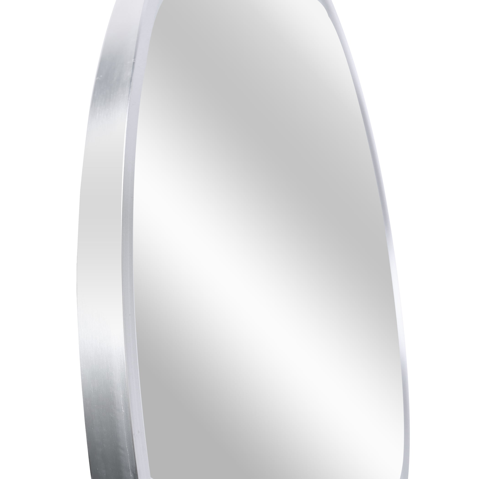 Start2Finish 36-inch round metal framed bathroom mirror with wall-mount, ideal for vanity and wall decor in modern bathrooms.