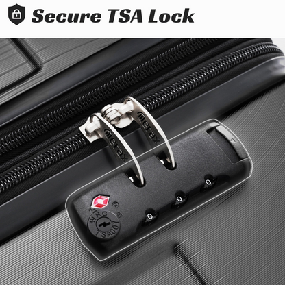 Start2Finish hardshell lightweight durable ABS checked luggage with double wheels and expandable design, shown in the image.