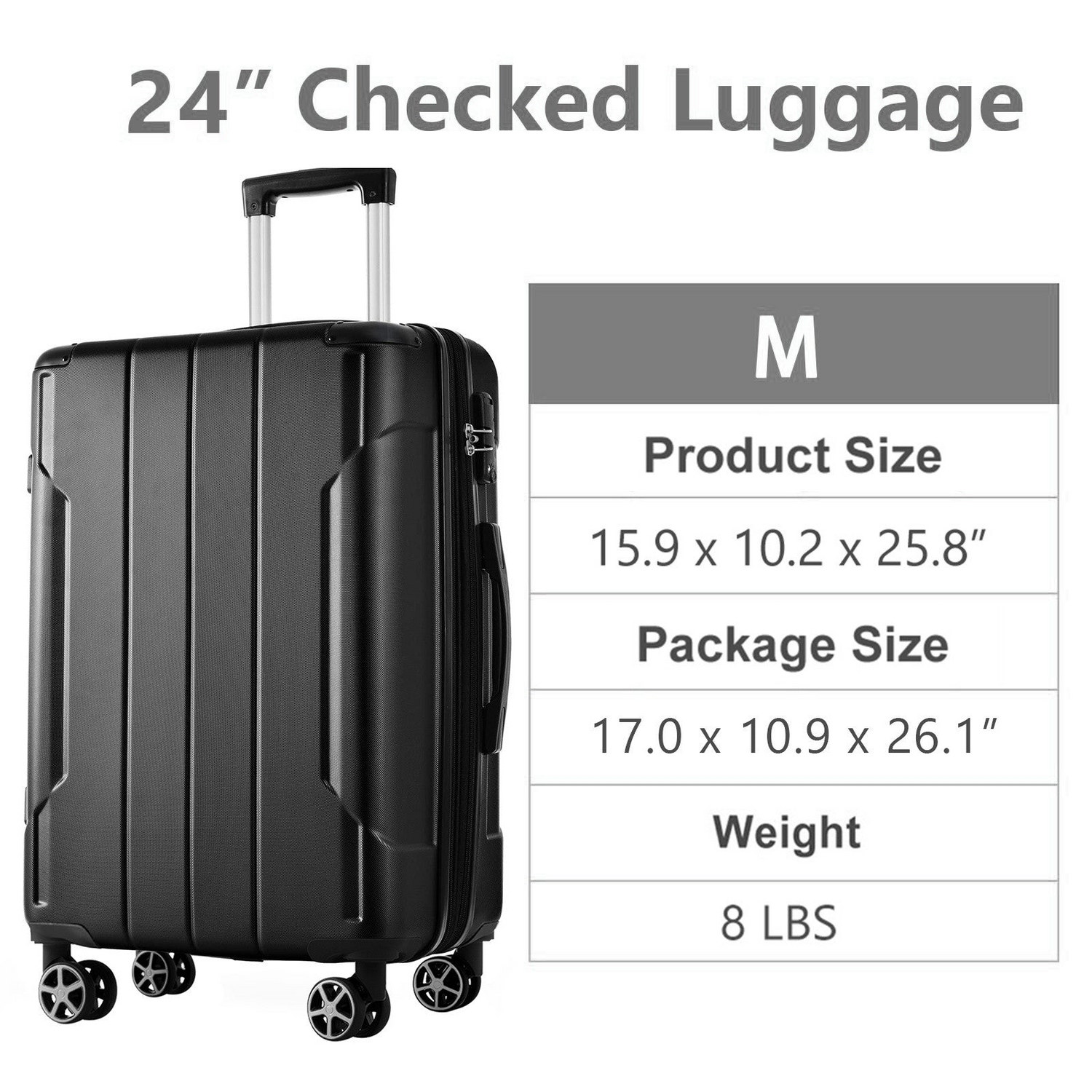 Start2Finish lightweight hardshell checked luggage with durable ABS, double wheels, and expandable design for travel.