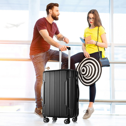 Start2Finish hardshell lightweight durable ABS checked luggage with double wheels and expandable design for travel.