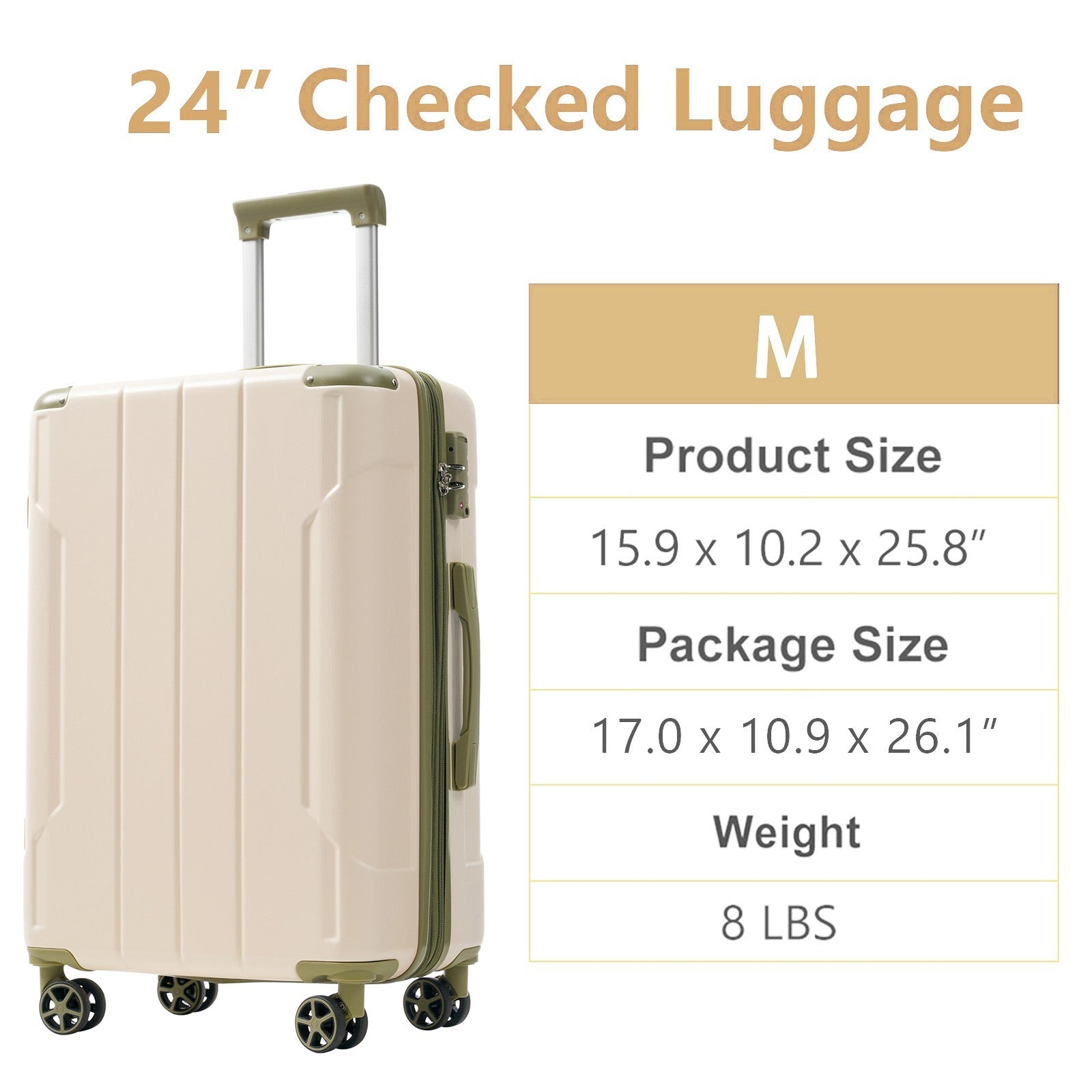 Start2Finish hardshell lightweight durable ABS checked luggage with double wheels and expandable design, featuring a modern travel case.