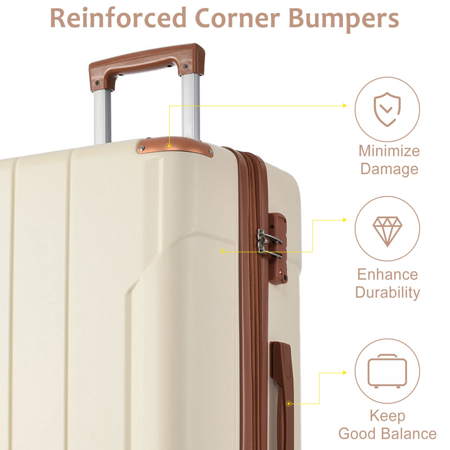 Start2Finish hardshell lightweight durable ABS checked luggage with double wheels and expandable design