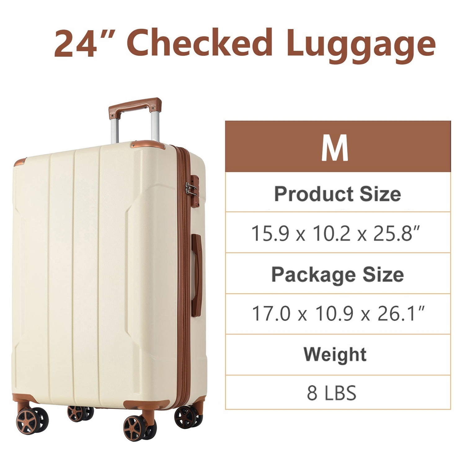 Start2Finish hardshell lightweight durable ABS checked luggage with double wheels and expandable design for travel.