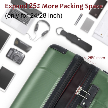 Start2Finish lightweight hardshell checked luggage with durable ABS shell, double wheels, and expandable design.