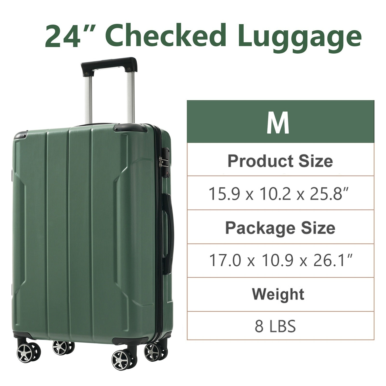 Start2Finish hardshell lightweight durable ABS checked luggage with double wheels and expandable design.