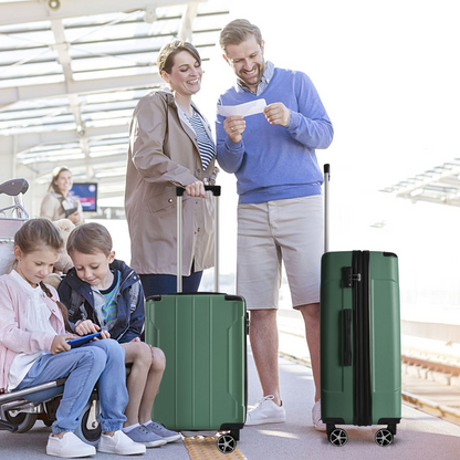 Start2Finish hardshell lightweight durable ABS checked luggage with double wheels and expandable design, suitable for travel accessories.