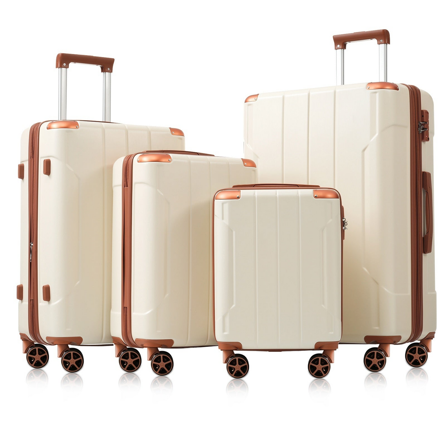 Start2Finish 6-piece hardshell luggage set with expandable lightweight suitcases, dual wheels, and TSA locks for travel accessories.