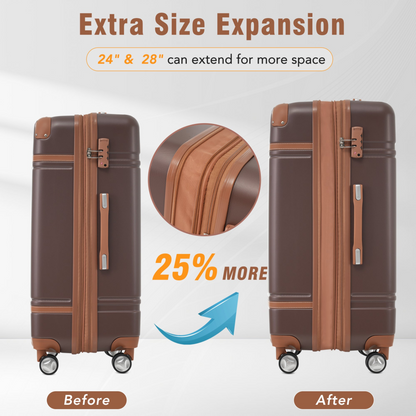 Start2Finish hardshell luggage set with spinner suitcases, cosmetic case, TSA lock, lightweight travel accessories.