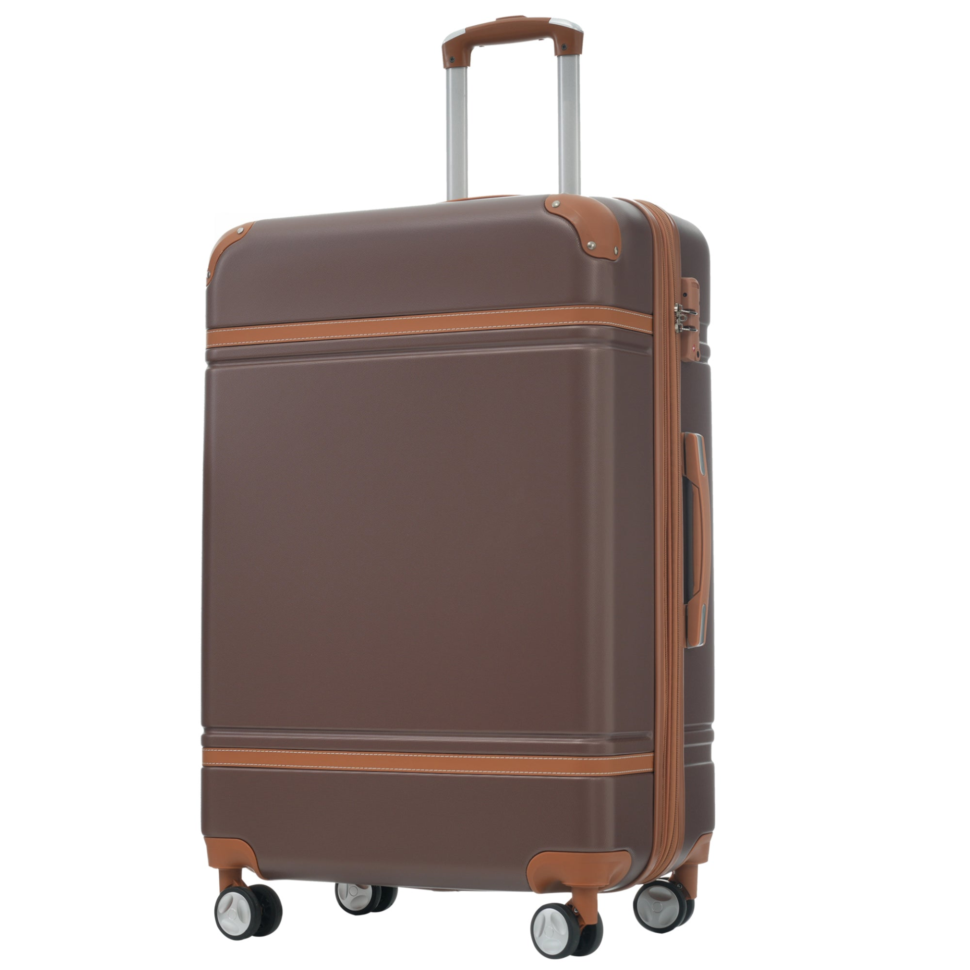 Start2Finish hardshell luggage set with spinner suitcases, cosmetic case, TSA lock, lightweight travel accessories.