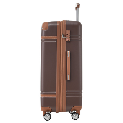 Start2Finish hardshell luggage set with spinner suitcases, cosmetic case, TSA lock, lightweight design, travel accessories.