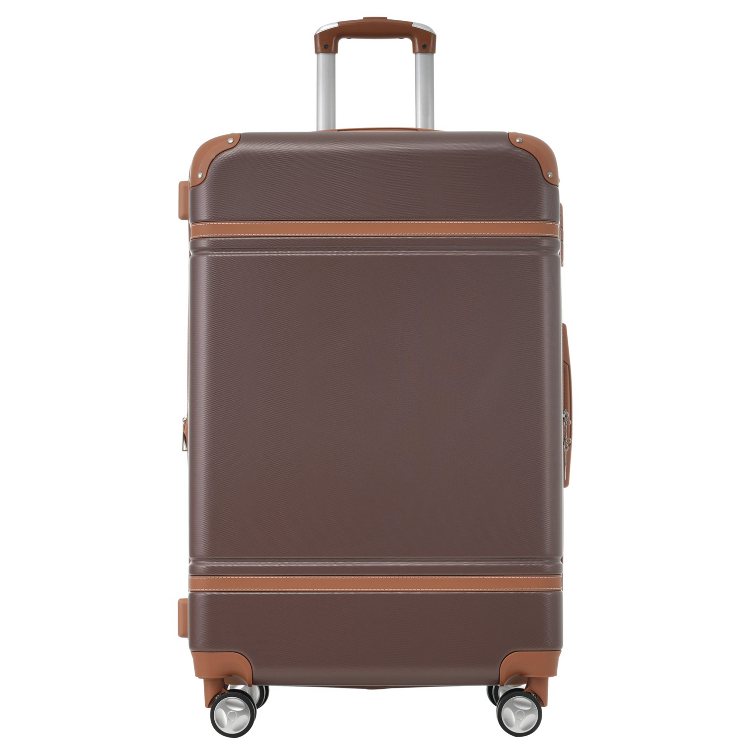 Start2Finish hardshell luggage set with spinner suitcases, cosmetic case, TSA lock, lightweight design, travel accessories.