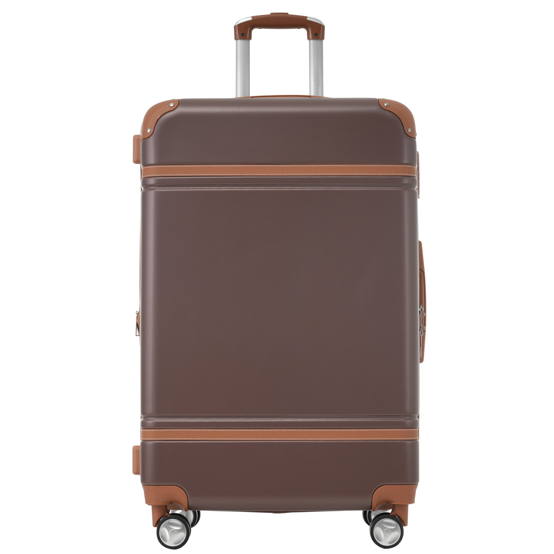 Start2Finish hardshell luggage set with spinner suitcases, cosmetic case, TSA lock, lightweight design, travel accessories.