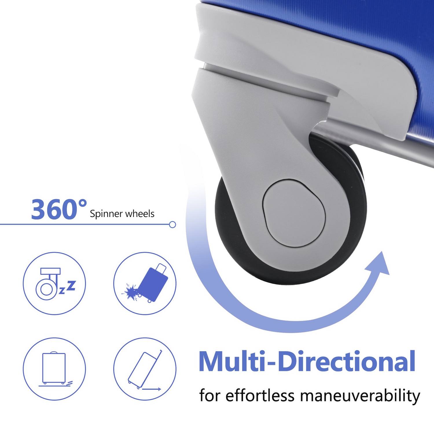Start2Finish 20-inch carry-on hardshell ABS luggage set with spinner wheels, perfect for travel and easy to maneuver.