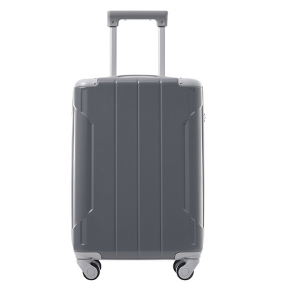 Start2Finish 20-inch carry-on hardshell ABS luggage set with spinner wheels, three-piece travel accessories.