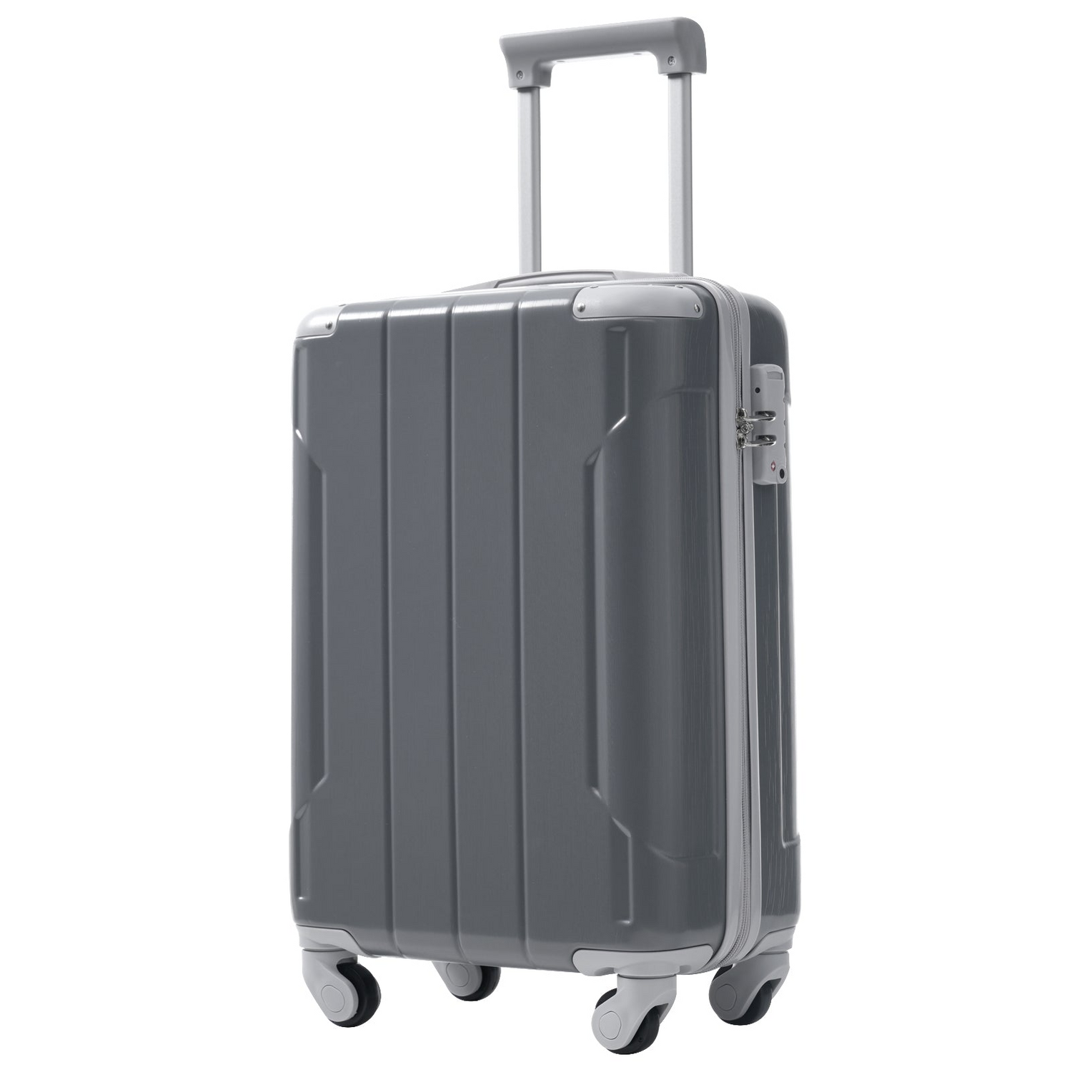 Start2Finish 20-inch carry-on hardshell ABS luggage set with spinner wheels, suitable for travel and accessories.