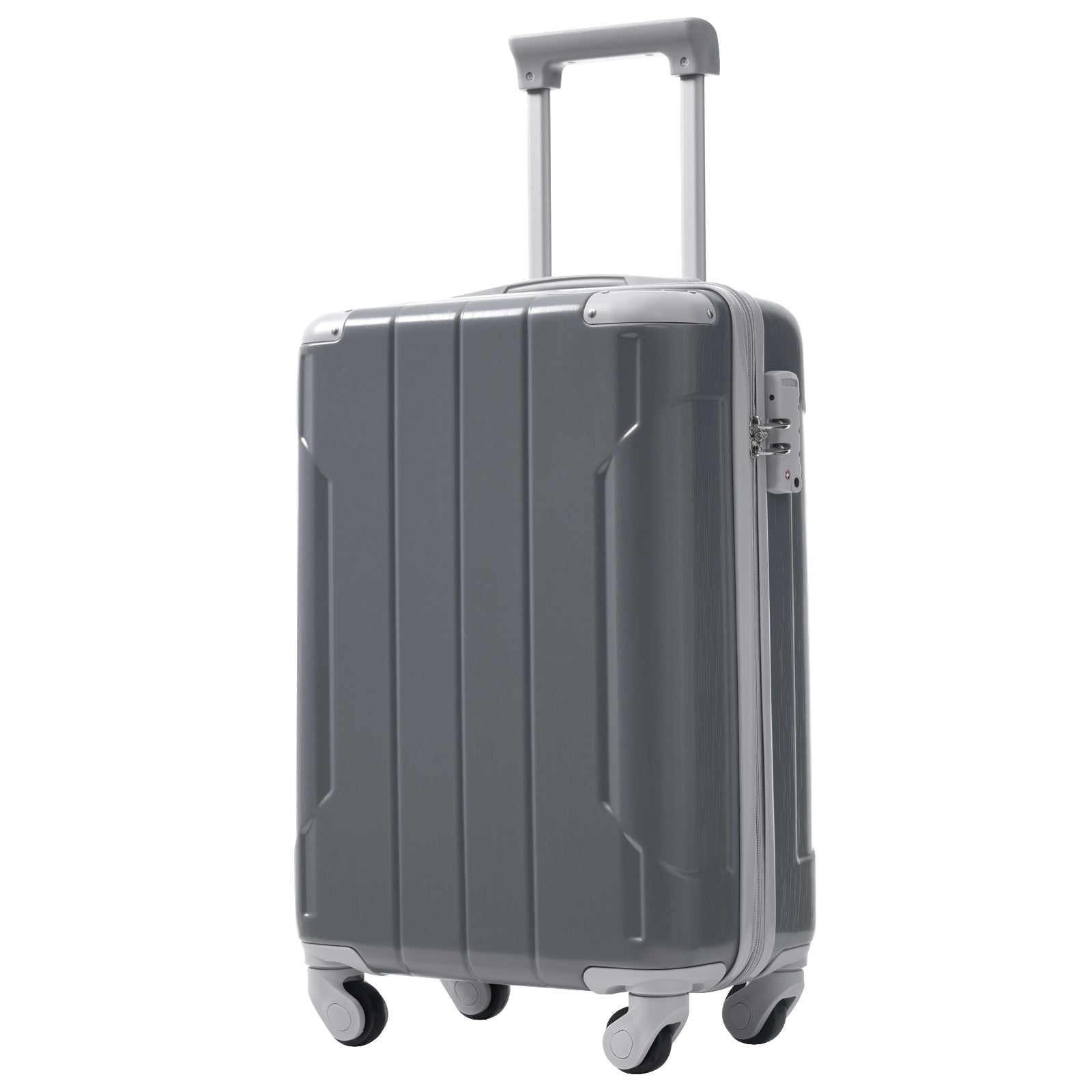 Start2Finish 20-inch carry-on hardshell ABS luggage set with spinner wheels, suitable for travel and accessories.