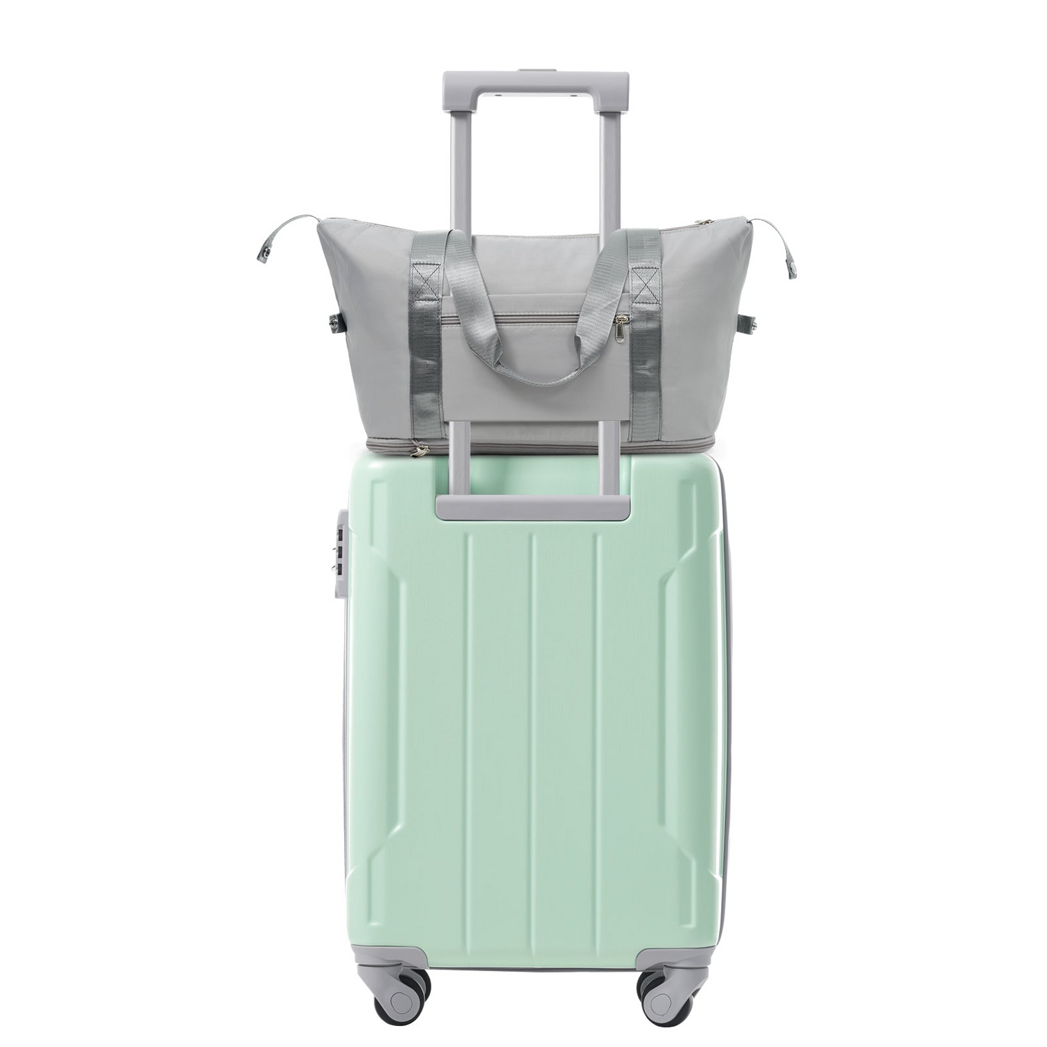 Start2Finish 20-inch carry-on hardshell ABS luggage set with spinner wheels, featuring three lightweight travel suitcases.