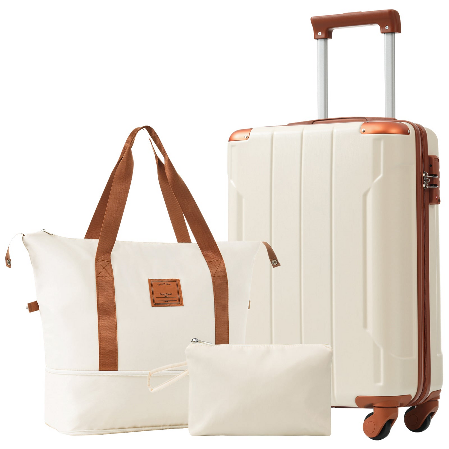 Start2Finish 20-inch carry-on hardshell ABS luggage set with spinner wheels, ideal for travel and durable for frequent use.
