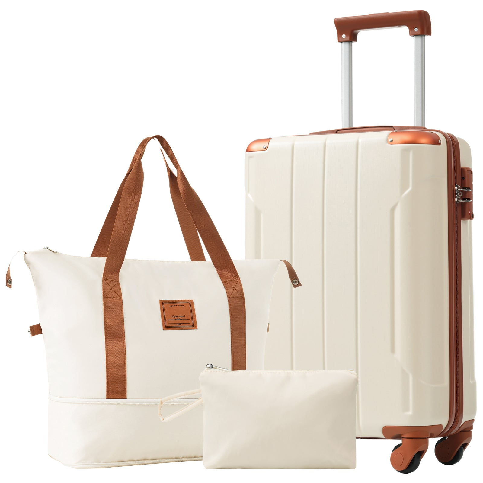Start2Finish 20-inch carry-on hardshell ABS luggage set with spinner wheels, ideal for travel and durable for frequent use.