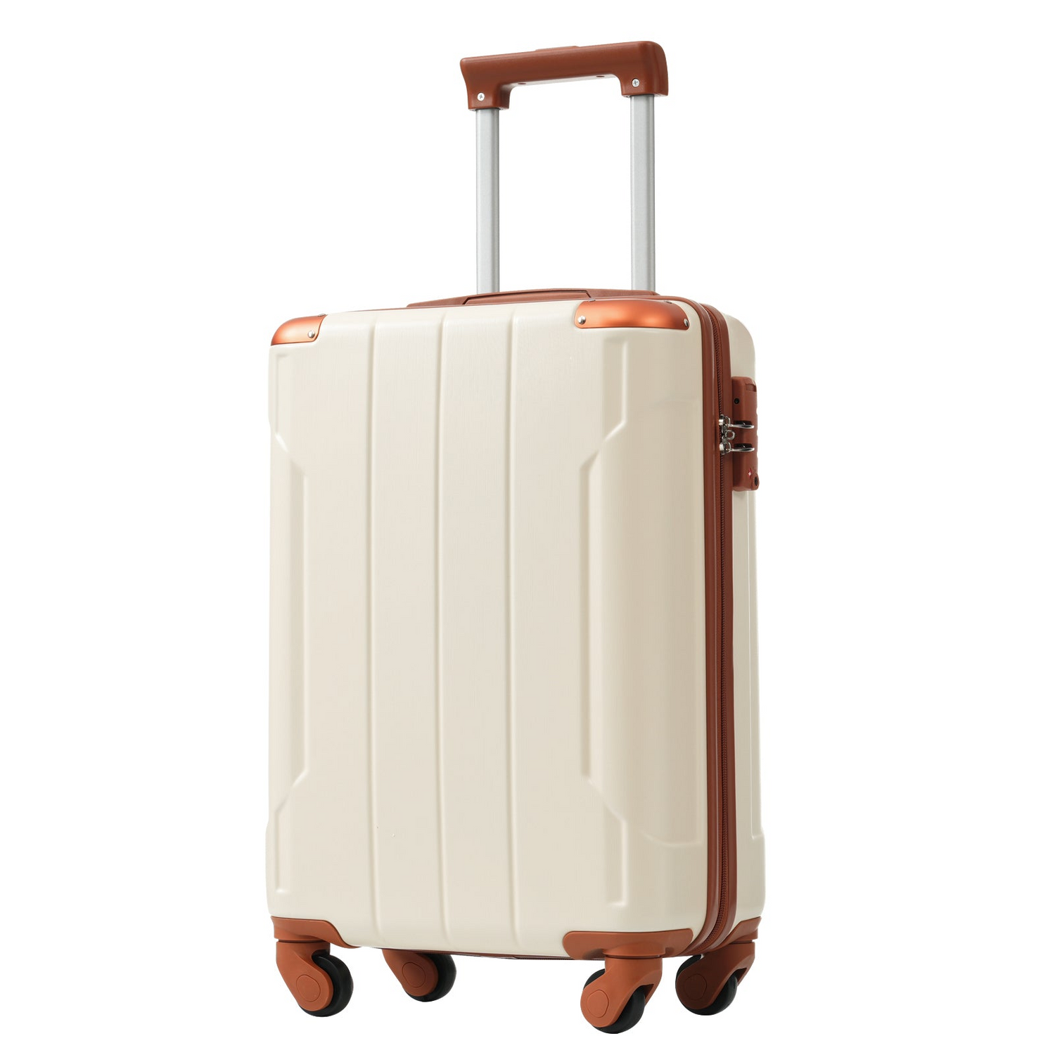 Start2Finish 20-inch carry-on hardshell ABS luggage set with spinner wheels, showing three matching travel suitcases.