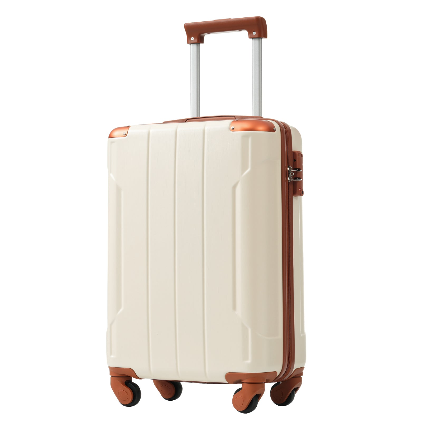 Start2Finish 20-inch carry-on hardshell ABS luggage set with spinner wheels, showing three matching travel suitcases.