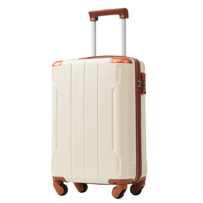 Start2Finish 20-inch carry-on hardshell ABS luggage set with spinner wheels, showing three matching travel suitcases.