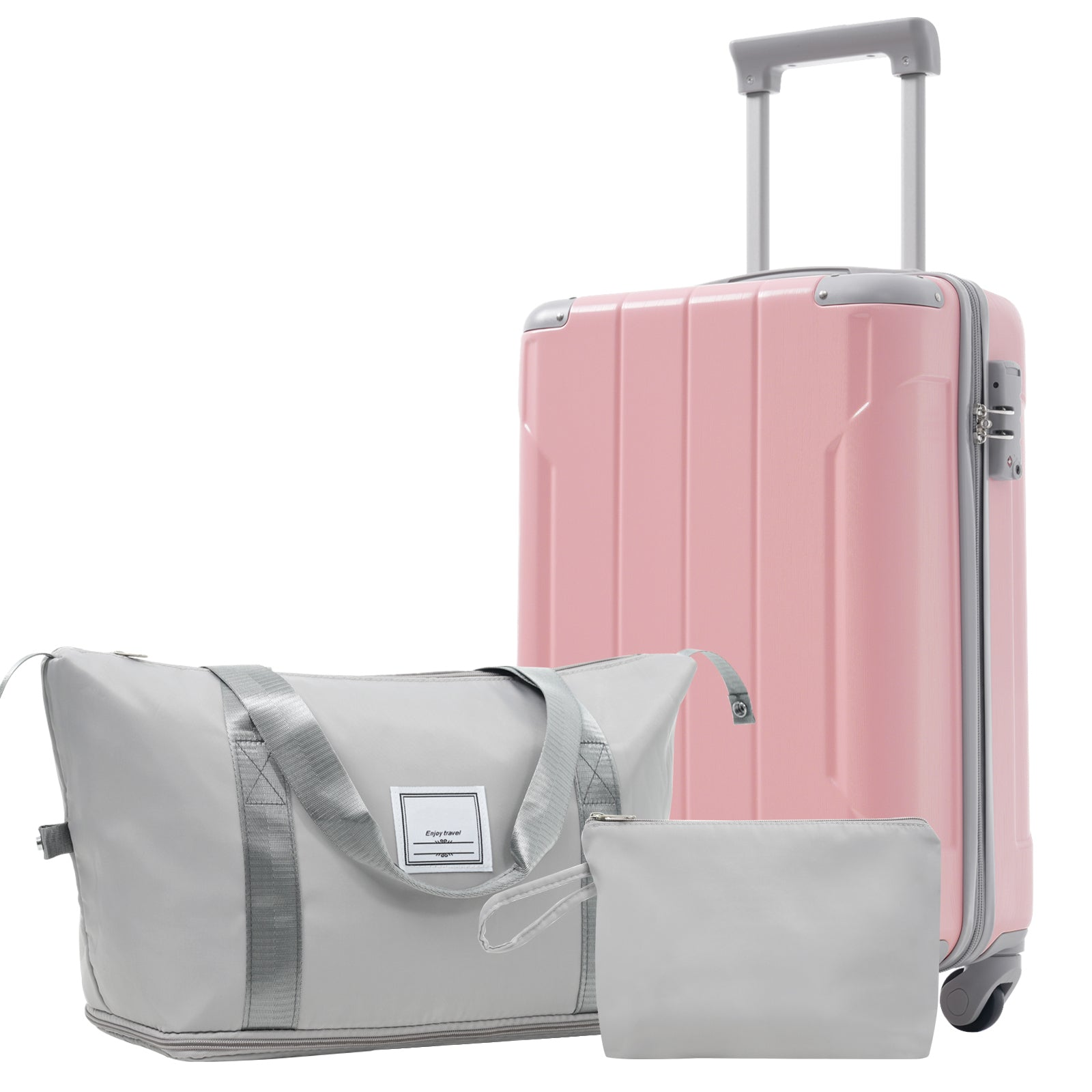 Start2Finish 20-inch carry-on hardshell ABS luggage set with spinner wheels, ideal for travel accessories and luggage.