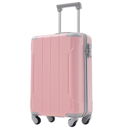 Start2Finish 20-inch carry-on hardshell ABS luggage set with spinner wheels, ideal for travel and durable accessories.