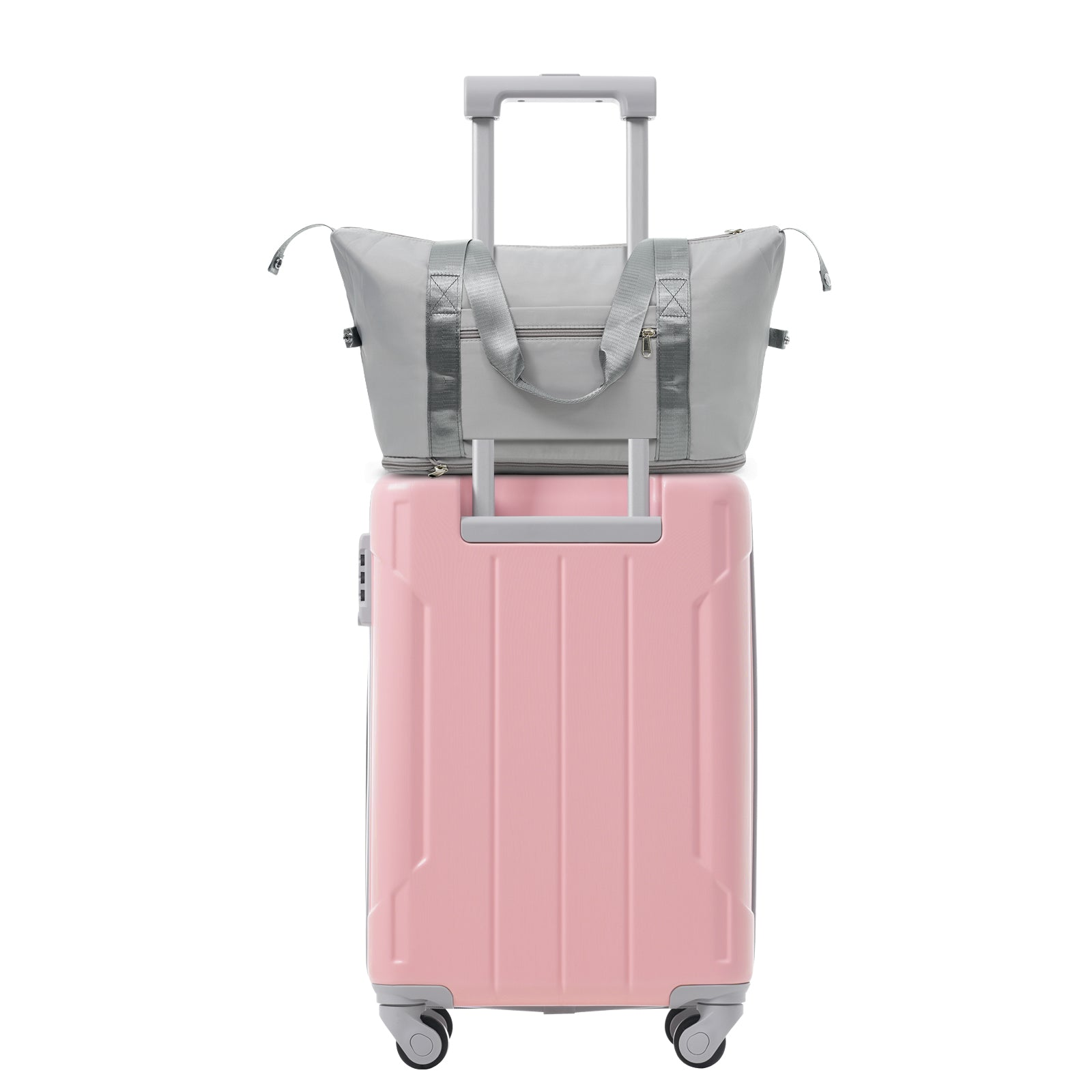 Start2Finish 20-inch carry-on hardshell ABS luggage set with spinner wheels, featuring three matching travel suitcases.
