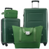 Start2Finish lightweight expandable spinner suitcase with TSA lock, featuring multiple travel bags and durable ABS construction.