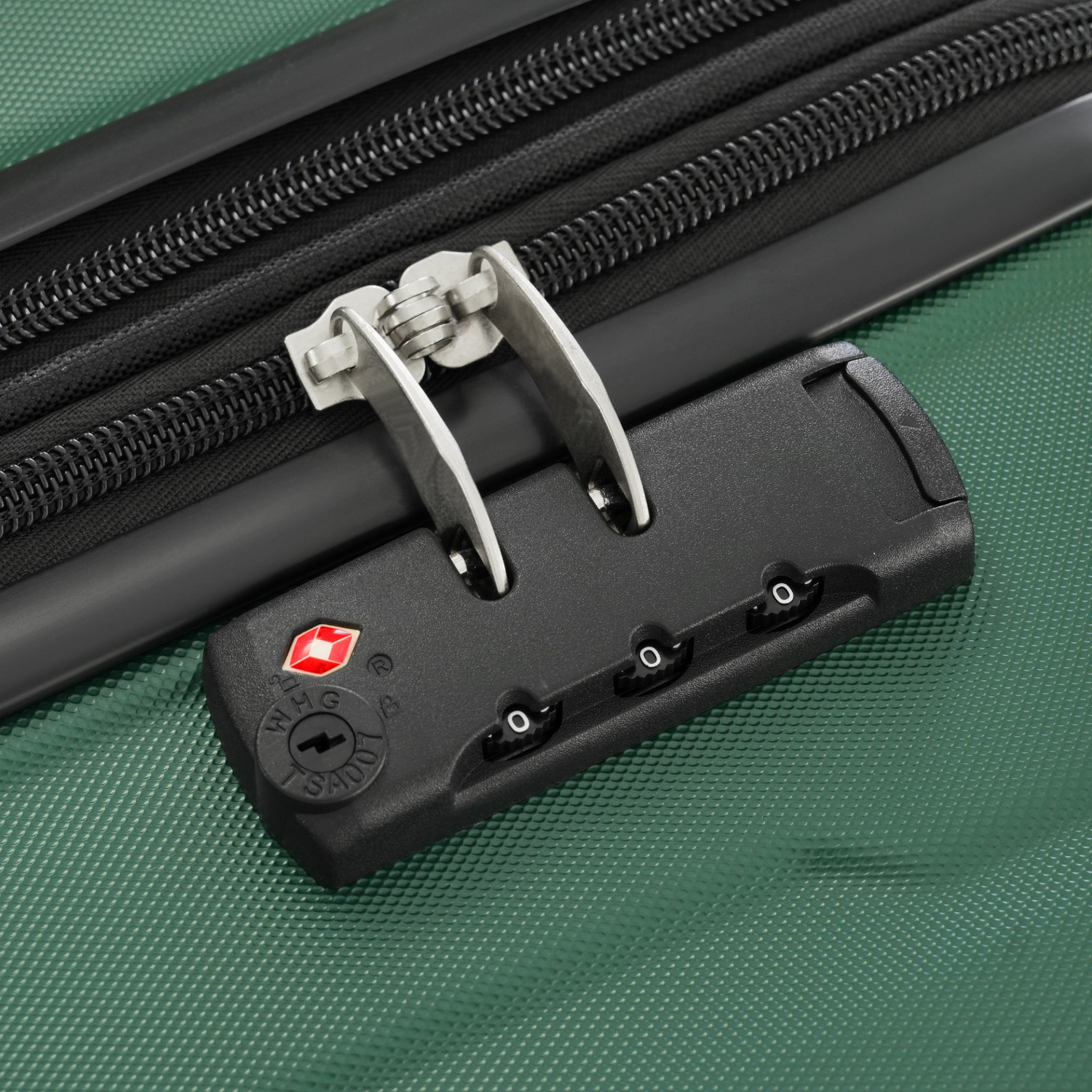 Start2Finish lightweight expandable ABS spinner suitcase set with TSA lock, showing multiple suitcases and travel accessories.