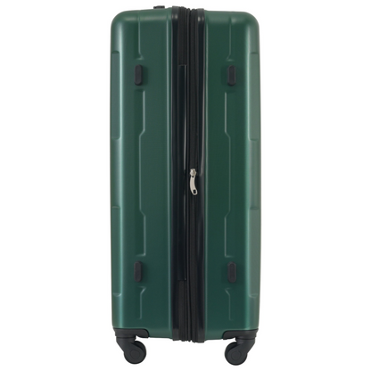 Start2Finish expandable spinner ABS lightweight suitcase with TSA lock, showing the sleek design and included travel bags.