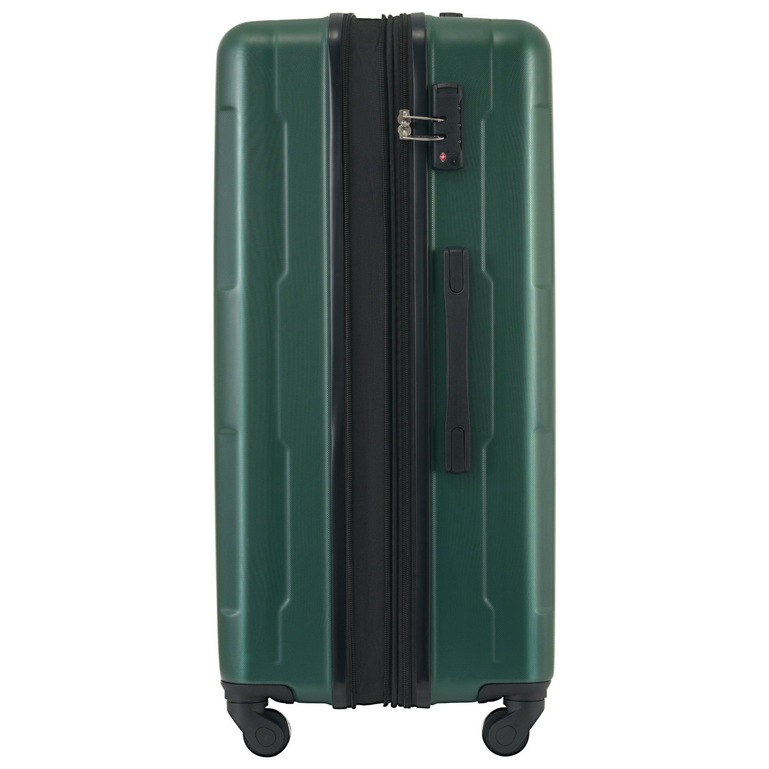Expandable lightweight ABS suitcase set with TSA lock by Start2Finish, showing spinner wheels and carrying bags for travel accessories.