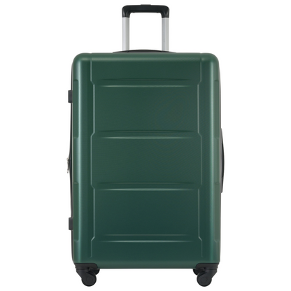 Start2Finish expandable spinner suitcase set with lightweight ABS wheels, TSA lock, and matching travel bags.