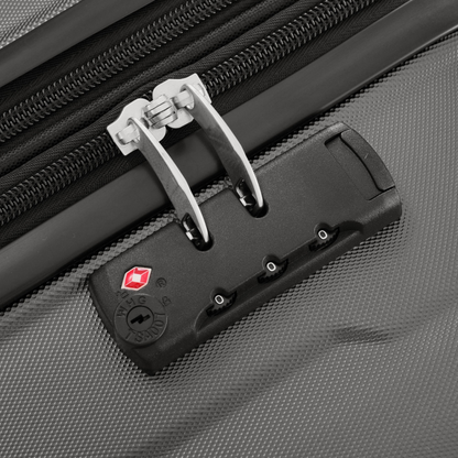 Start2Finish expandable spinner suitcase set with lightweight ABS shells, TSA lock, and included travel bags in the image.