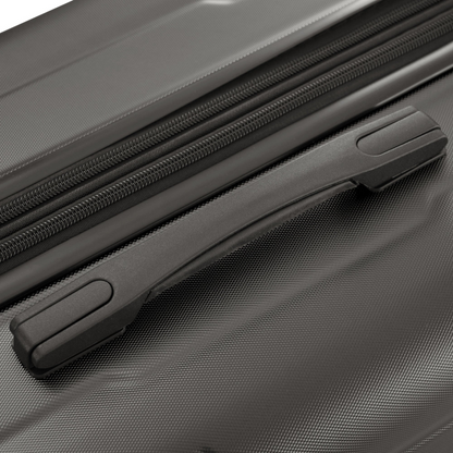 Start2Finish expandable spinner suitcase with lightweight ABS material, TSA lock, and matching travel bags.