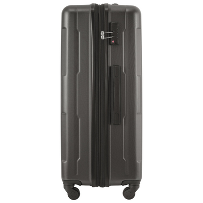 Start2Finish expandable ABS spinner suitcase with TSA lock, lightweight design, and matching travel bags for accessories.