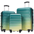 Start2Finish gradient hardshell 3-piece luggage set with expandable suitcases, spinner wheels, and TSA lock for travel accessories.