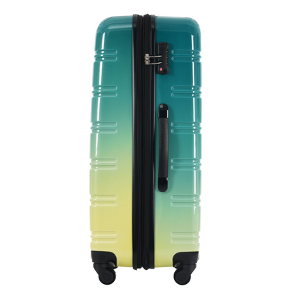 Start2Finish hardshell 3-piece gradient luggage set with spinner wheels, TSA lock, and expandable suitcases for travel accessories.