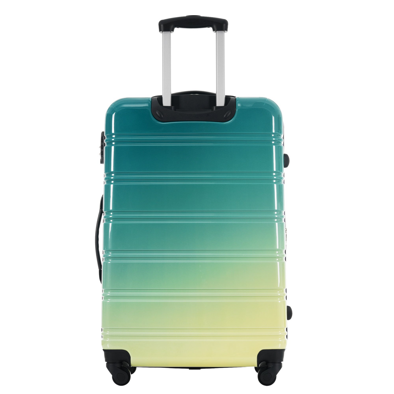 Start2Finish gradient hardshell 3-piece luggage set with expandable suitcases, spinner wheels, and TSA lock.