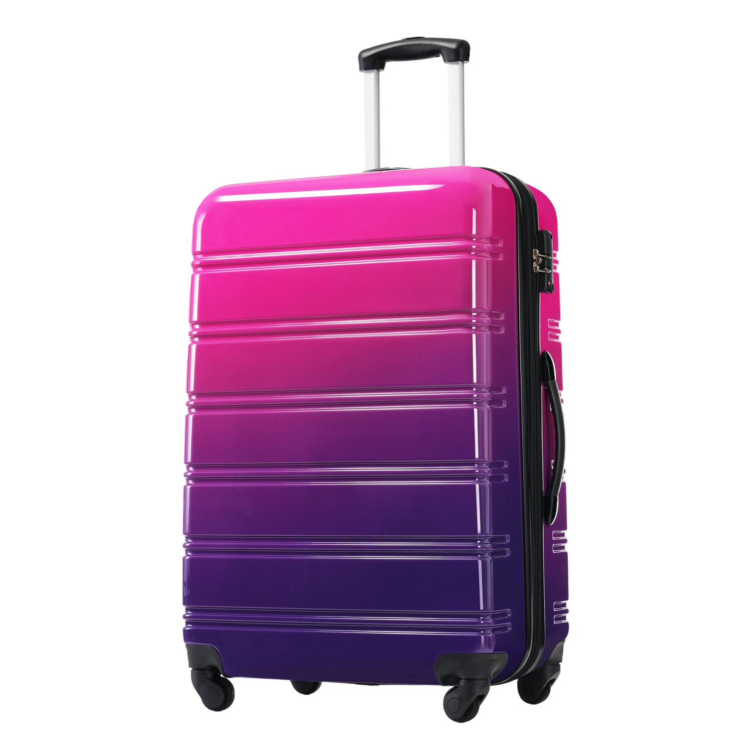 Start2Finish hardshell 3-piece gradient luggage set with expandable suitcases, spinner wheels, and TSA lock for travel accessories.