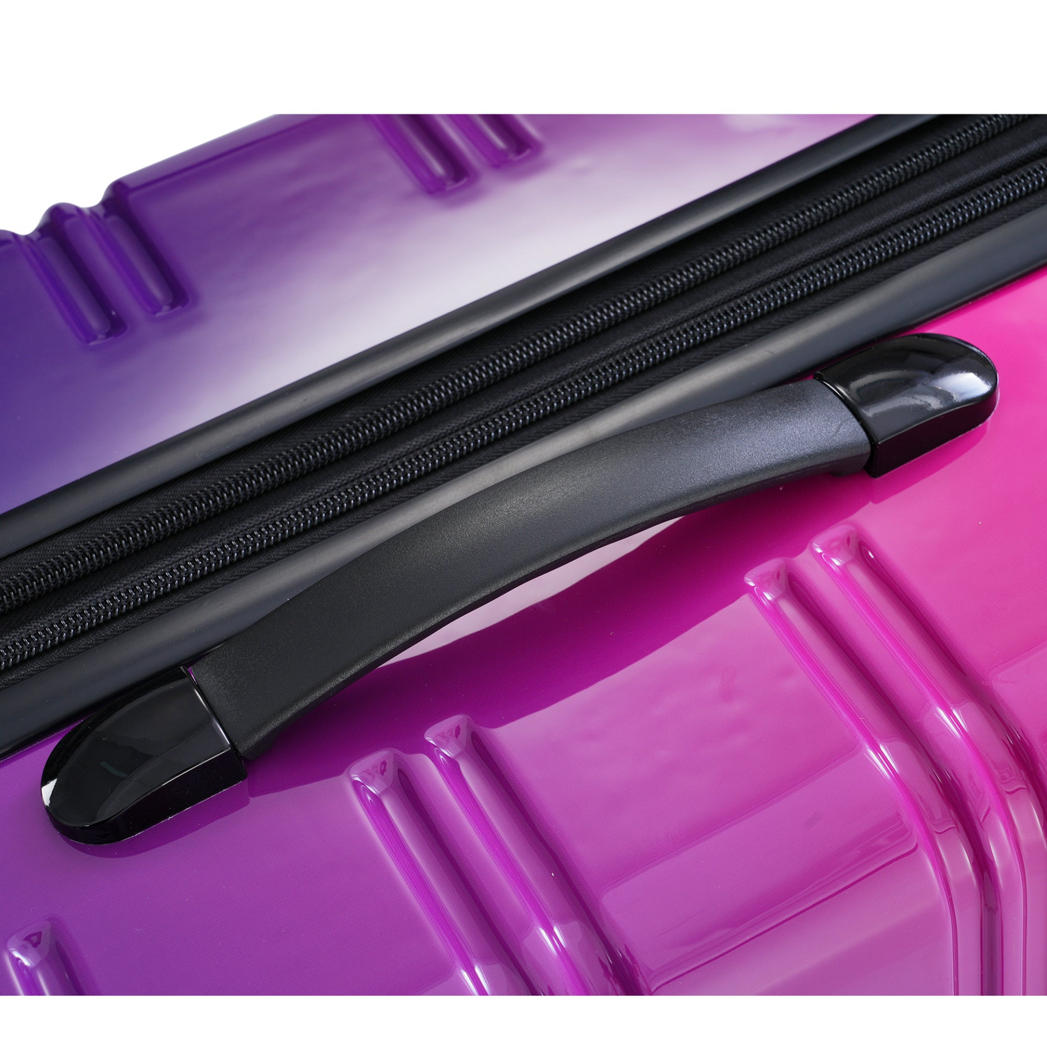 Start2Finish hardshell 3-piece gradient luggage set with expandable suitcases, spinner wheels, and TSA locks for travel accessories.
