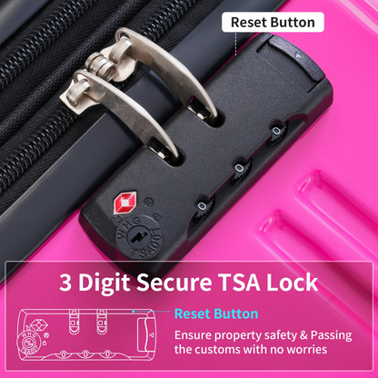 Start2Finish hardshell 3-piece gradient luggage set with expandable suitcases, spinner wheels, and TSA lock for travel.