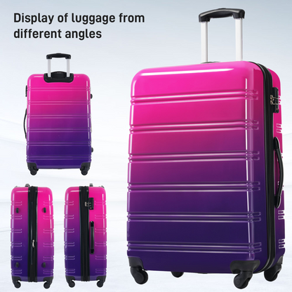 Start2Finish hardshell 3-piece gradient luggage set with expandable suitcases, spinner wheels, and TSA locks for travel accessories.