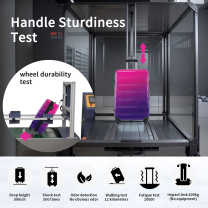 Start2Finish hardshell 3-piece gradient luggage set with expandable suitcases, spinner wheels, and TSA lock for travel accessories.